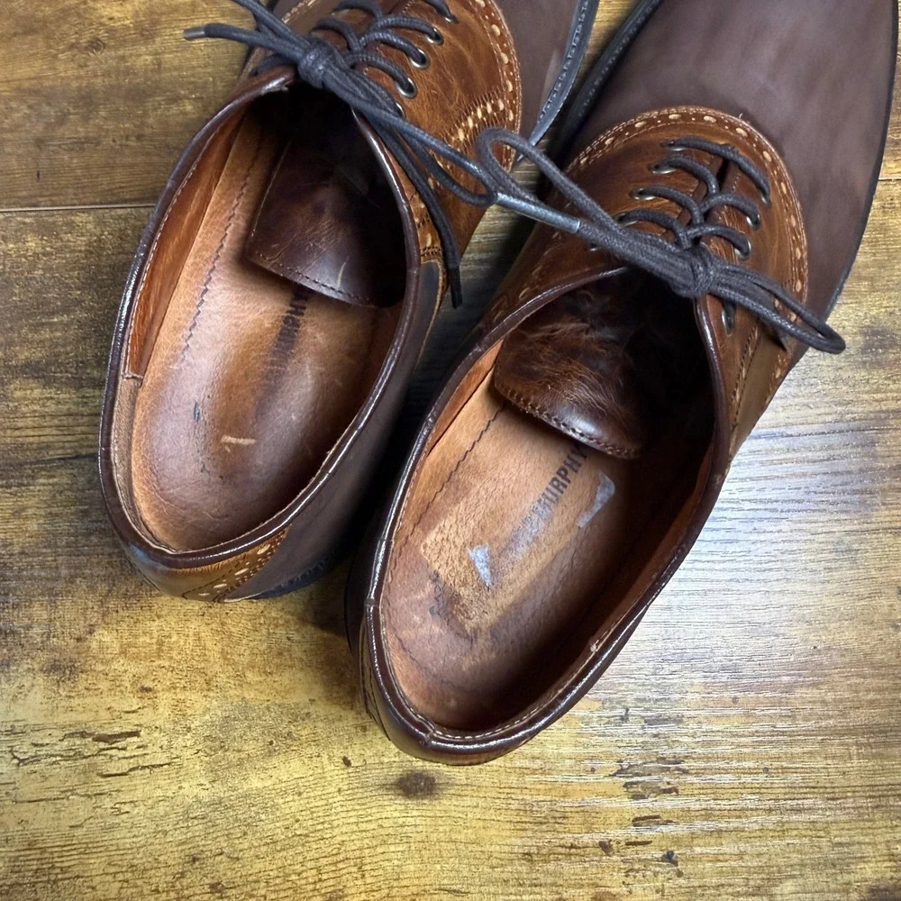 Johnston & Murphy Saddle Oxford 20-7351 Brown Leather Dress Shoes Mens 9
